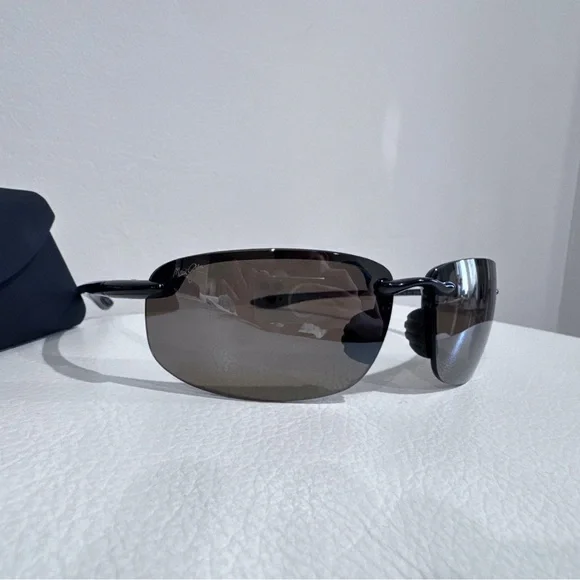 Maui Jim Ho'okipa 407 02 64 Men's Gloss Polarized Sunglasses - Black/Bronze - Picture 7 of 14